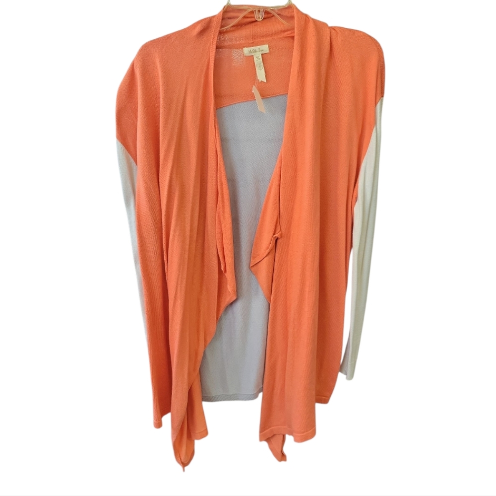 Matilda Jane Pretty Please Salmon Waterfall Cardigan Sweater Colorblock sz XL